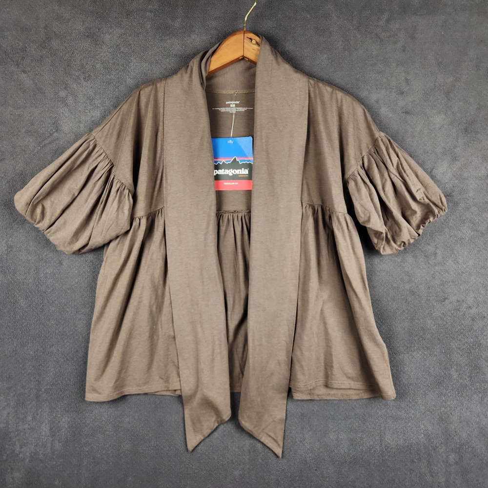 Patagonia Astrid Wrap Cardigan Womens Small Brown Earthenware Organic Cotton NEW